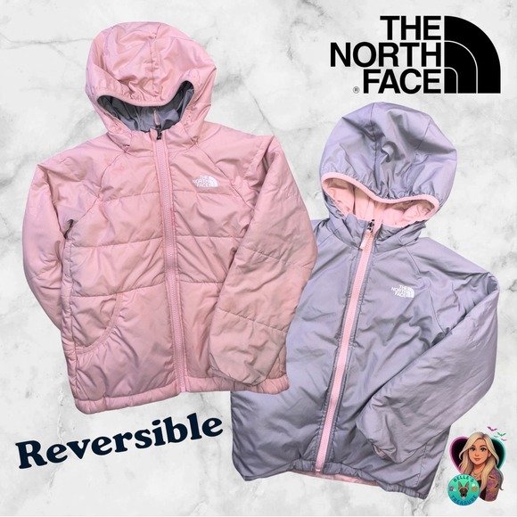 The North Face Reversible Pettit Jacket Girl's 6T Pink‎ Heatseeker Eco Hooded